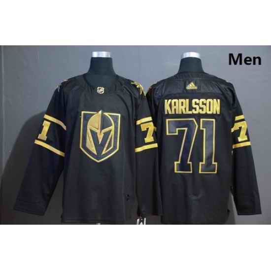 Vegas Golden Knights 71 William Karlsson Black With Special Glittery Logo Adidas Jersey